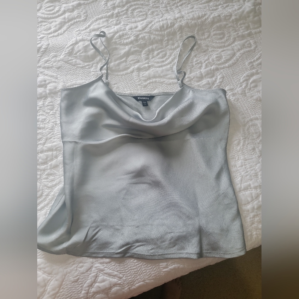 Express.scoop neck tank top satin
